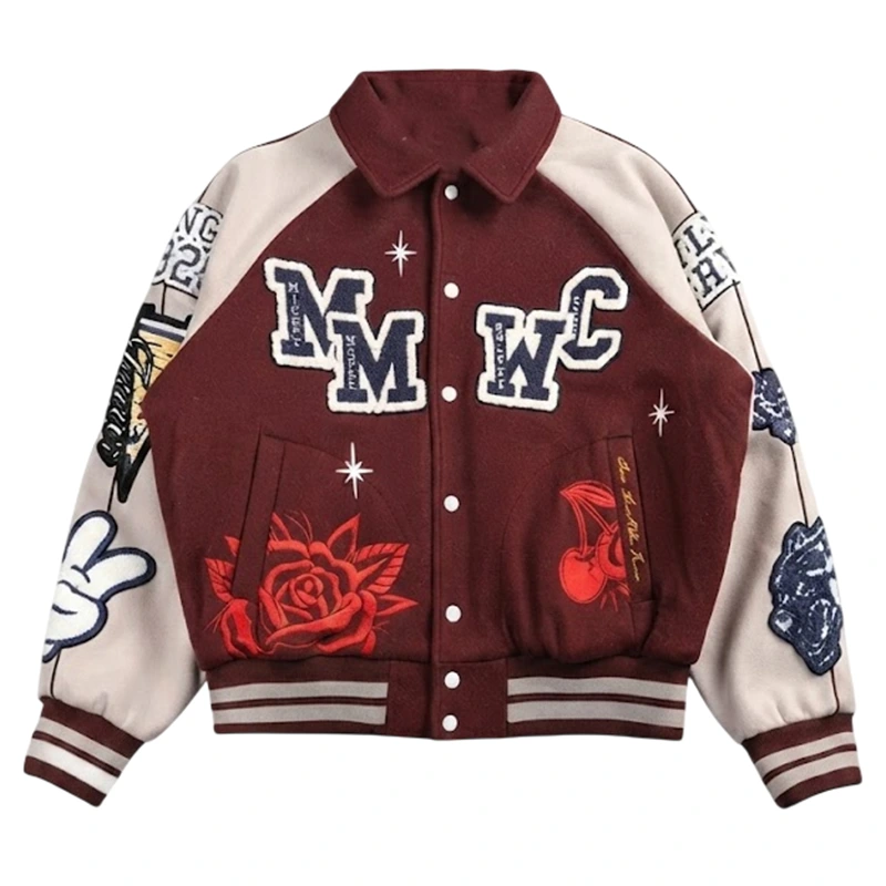 Mickey Mouse Wolves Club Rudy Maroon Letterman Jacket