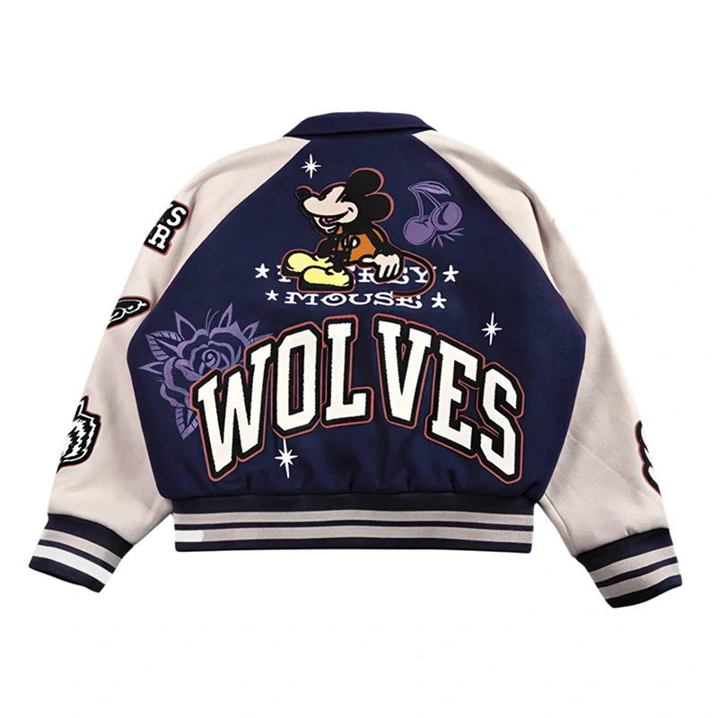 Mickey Mouse Wolves Club Rudy Navy Letterman Jacket - Image 2