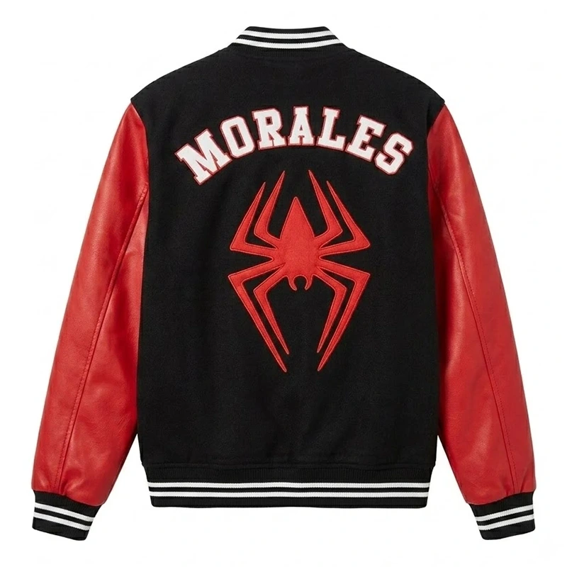 Miles Morales Spider-Man Across the Spider-Verse Varsity Jacket - Image 2