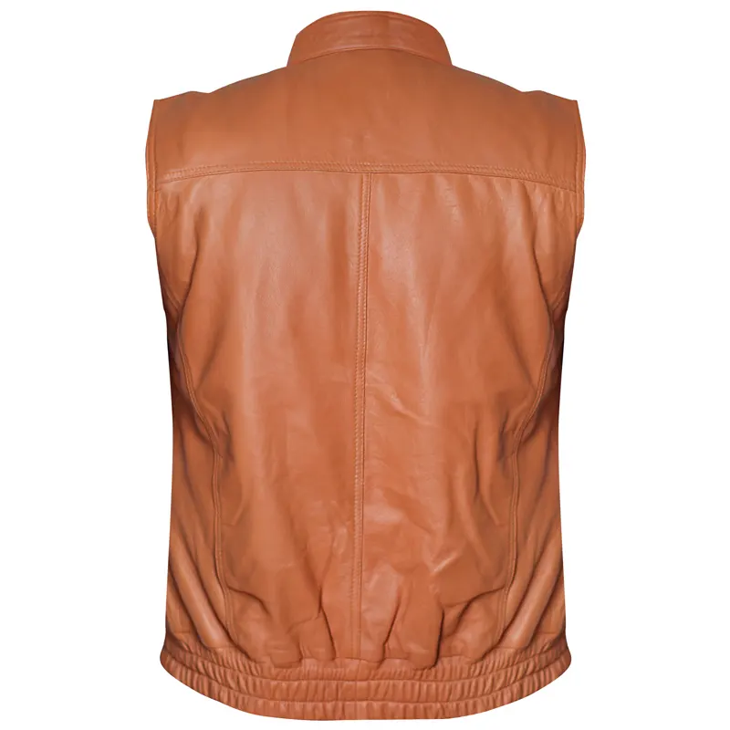 Men's Biker Rider Rocker Motorcycle Leather Vest - Image 2