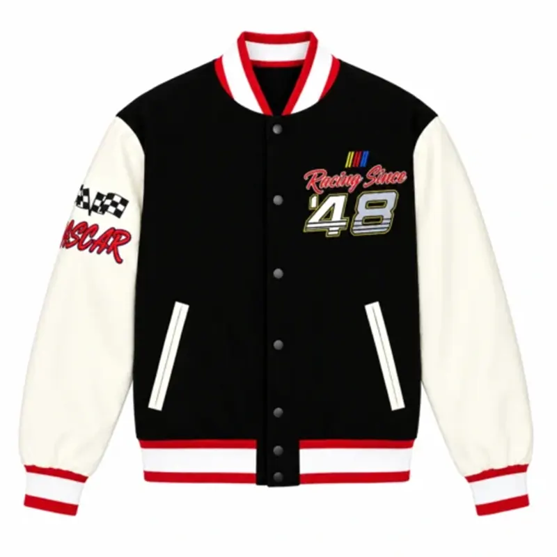 NASCAR Racing Team Black White Jacket