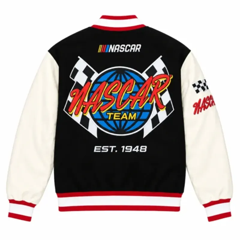 NASCAR Racing Team Black White Jacket - Image 2