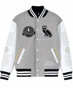 NBA All-Star OVO Grey Varsity Jacket