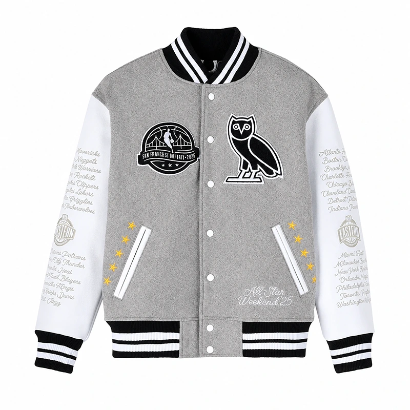 NBA All-Star OVO Grey Varsity Jacket