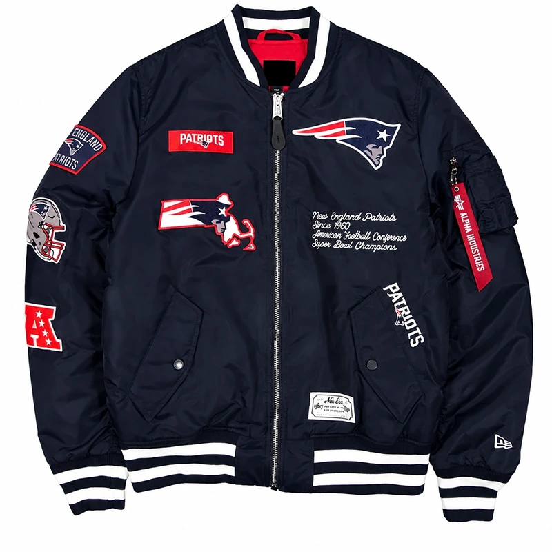 NEW ENGLAND PATRIOTS X ALPHA X NEW ERA MA-1 BOMBER JACKET