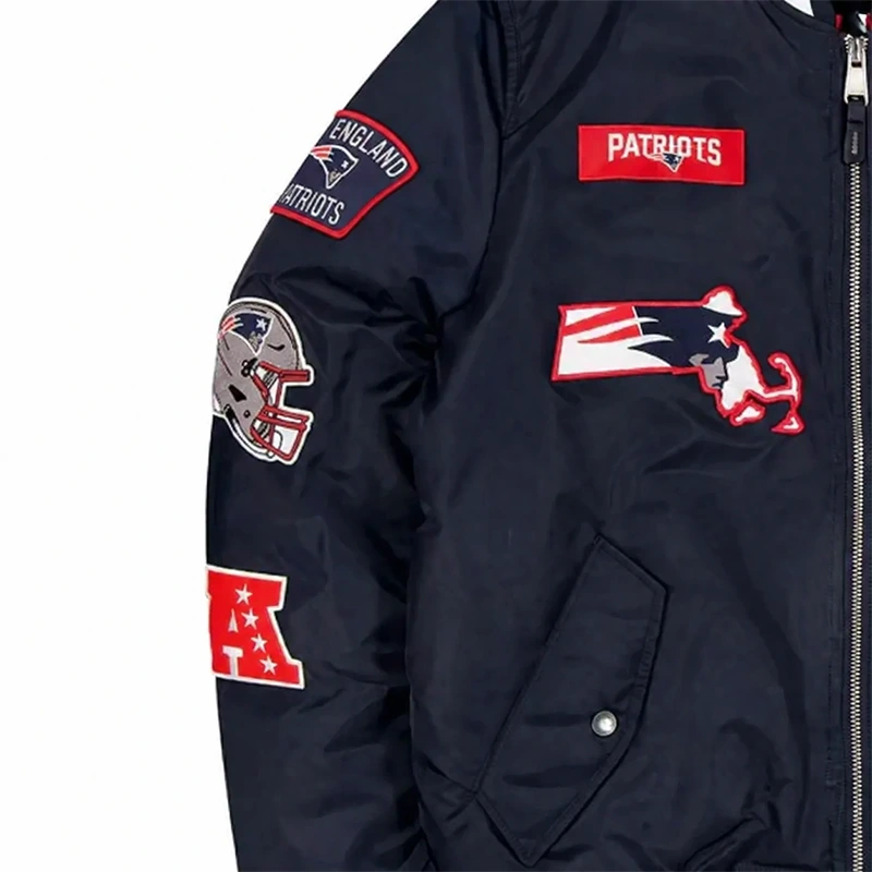 NEW ENGLAND PATRIOTS X ALPHA X NEW ERA MA-1 BOMBER JACKET - Image 3