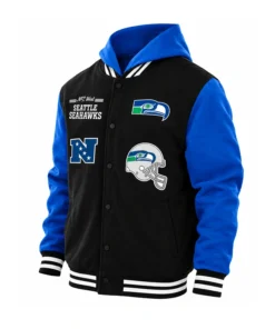 New Era Black Seattle Seahawks Fleece Hoodie Jacket