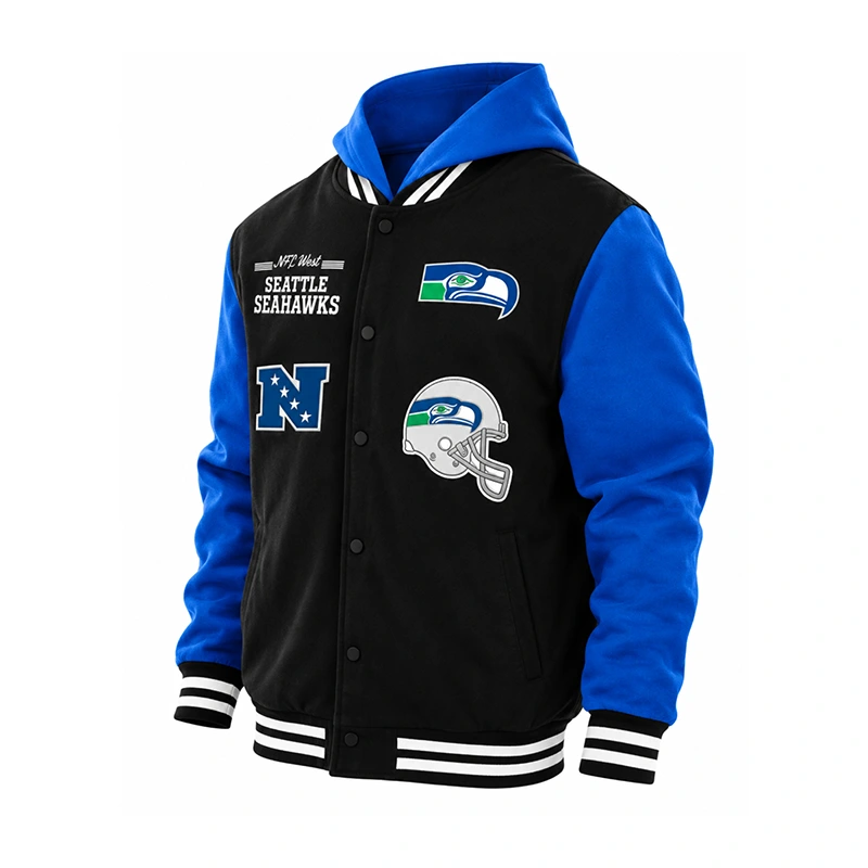 New Era Black Seattle Seahawks Fleece Hoodie Jacket