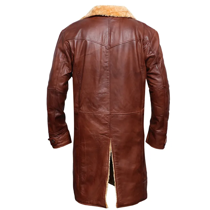 Men's Tom Hardy Bane Leather Trench Coat - Image 5