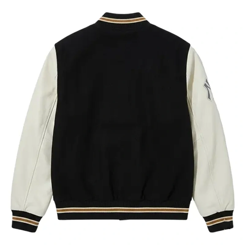 New York Yankees Wordmark Black Varsity Jacket - Image 2