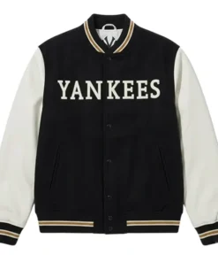 New York Yankees Wordmark Black Varsity Jacket