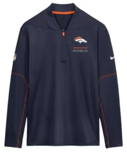 Nike Denver Broncos Sideline Logo Half Zip Navy Hoodie