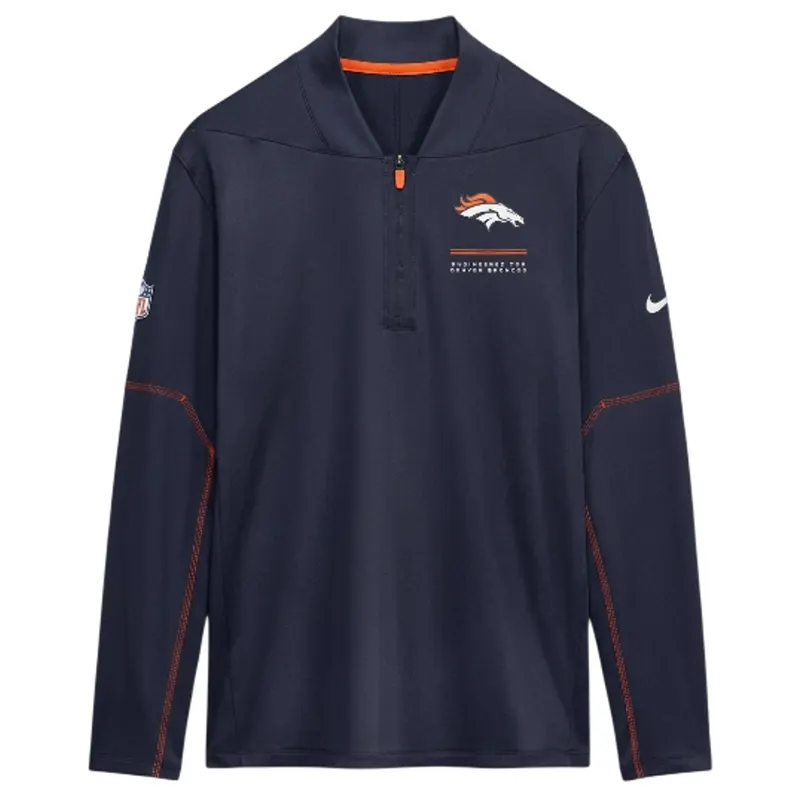 Nike Denver Broncos Sideline Logo Half Zip Navy Hoodie
