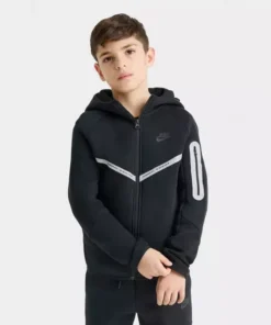 Nike Kids Big Sportswear Tech Fleece Reflective Full Zip Hoodie