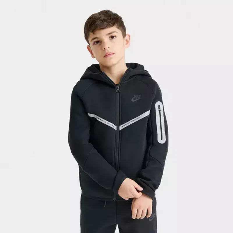 Nike Kids Big Sportswear Tech Fleece Reflective Full Zip Hoodie