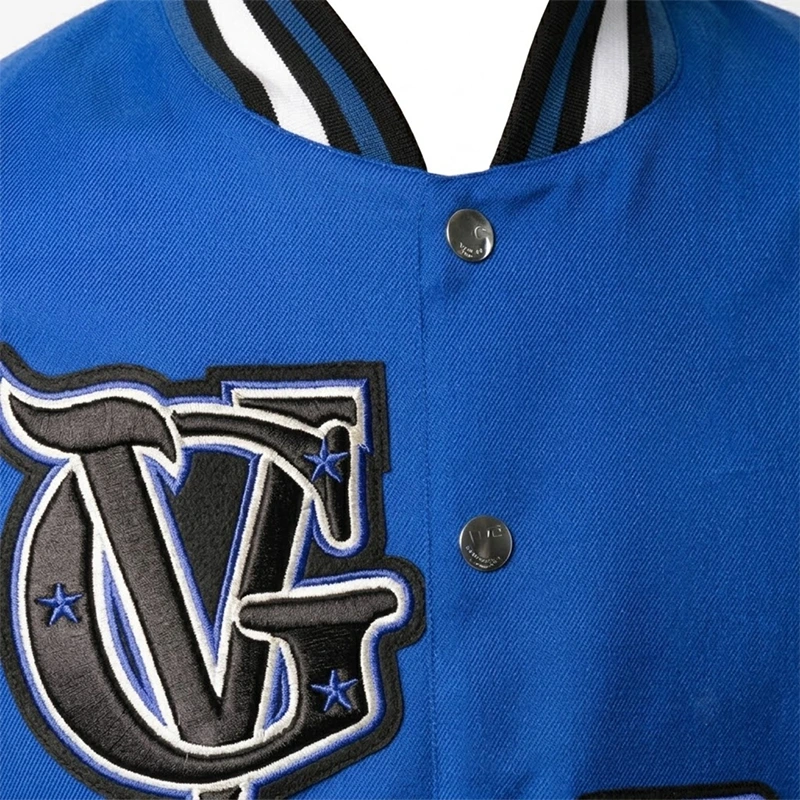 Nipsey Hussle Blue and White Letterman Jacket - Image 3