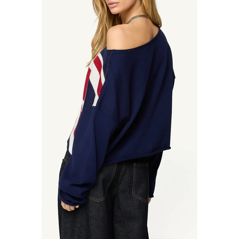 Nordstrom London Babe Off the Shoulder Cotton Graphic Sweater - Image 2