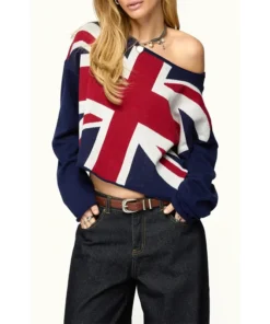 Nordstrom London Babe Off the Shoulder Cotton Graphic Sweater