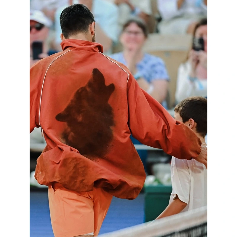 Novak Djokovic Lacoste Orange Track Jacket - Image 2