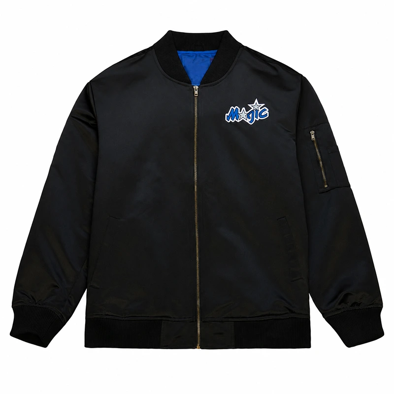 Orlando Magic Vintage Logo Black Satin Jacket