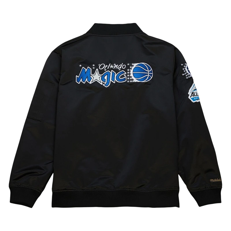 Orlando Magic Vintage Logo Black Satin Jacket - Image 2