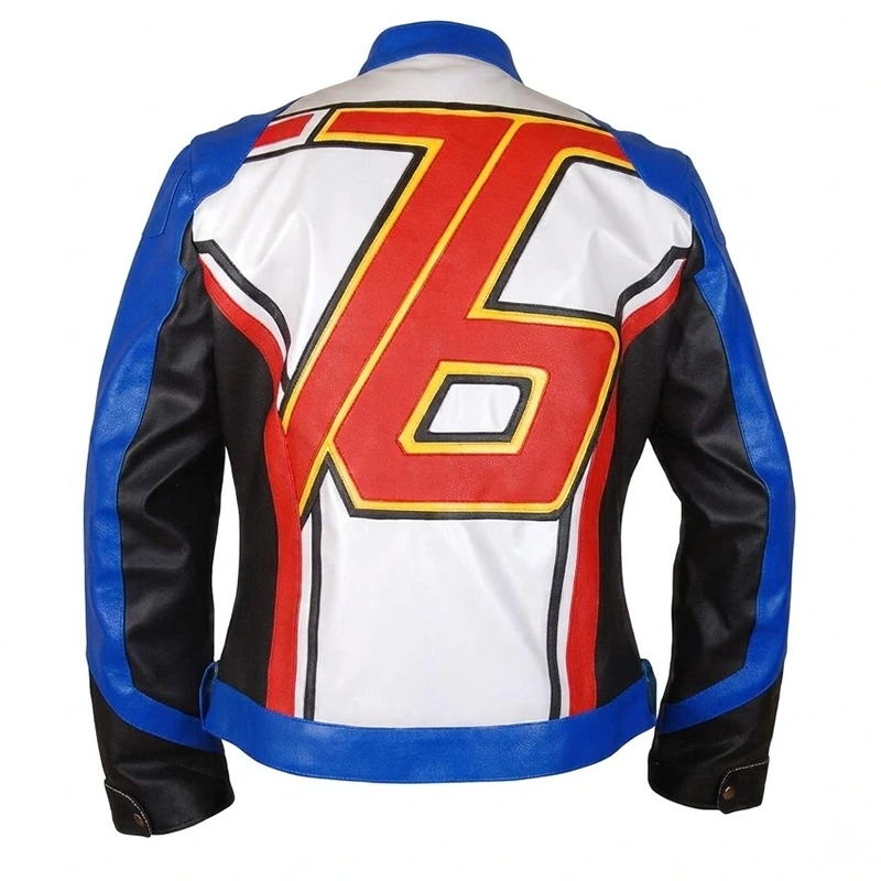 Overwatch Soldier 76 Blue Leather Jacket - Image 2