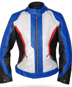 Overwatch Soldier 76 Blue Leather Jacket