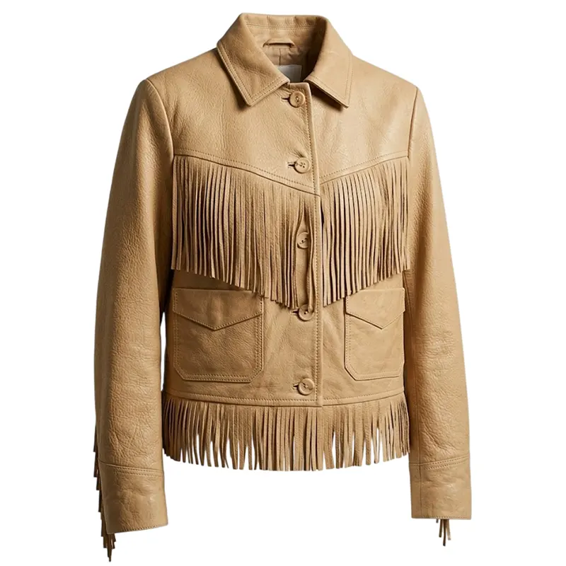 PFW 2026 Maggie Rogers Fringe Leather Jacket