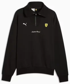 PUMA Scuderia Ferrari Half-Zip Fleece Black Crew Sweatshirt