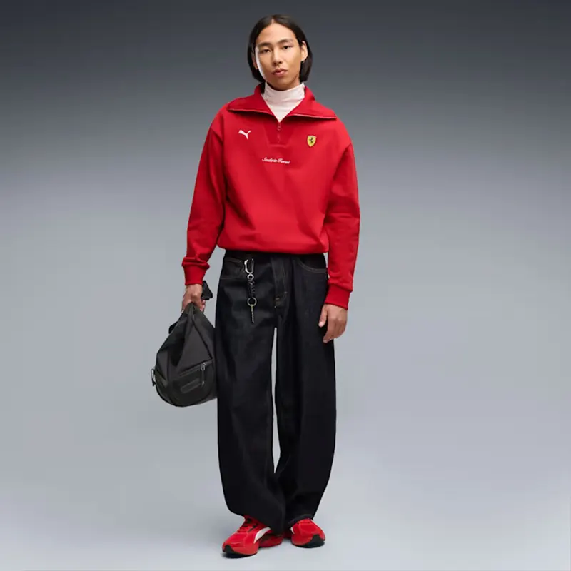 PUMA Scuderia Ferrari Half-Zip Fleece Crew Sweatshirt - Image 5