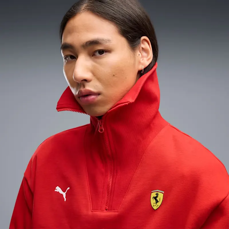 PUMA Scuderia Ferrari Half-Zip Fleece Crew Sweatshirt - Image 4
