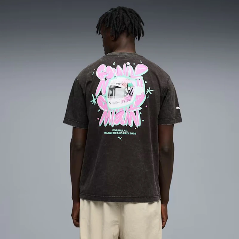 PUMA x F1 Miami Go Wild Graphic Black Tee - Image 4