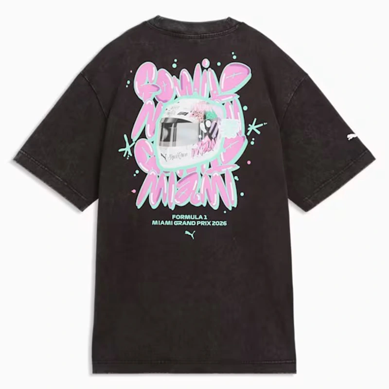 PUMA x F1 Miami Go Wild Graphic Black Tee - Image 2
