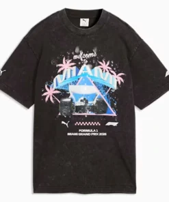 PUMA x F1 Miami Graphic Black Tee