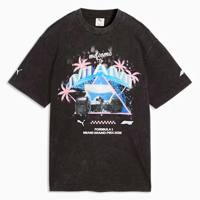 PUMA x F1 Miami Graphic Black Tee