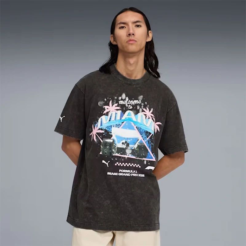 PUMA x F1 Miami Graphic Black Tee - Image 3