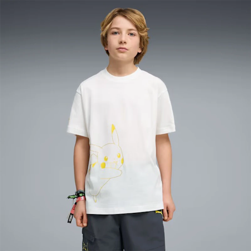 PUMA x Pokemon Pikachu Big Kids Relaxed Graphic Tee - Image 3