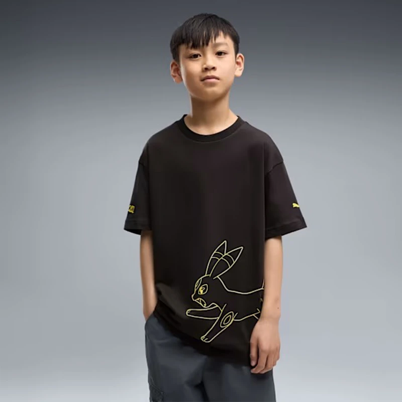 PUMA x Pokemon Umbreon Big Kids Relaxed Graphic Tee - Image 4