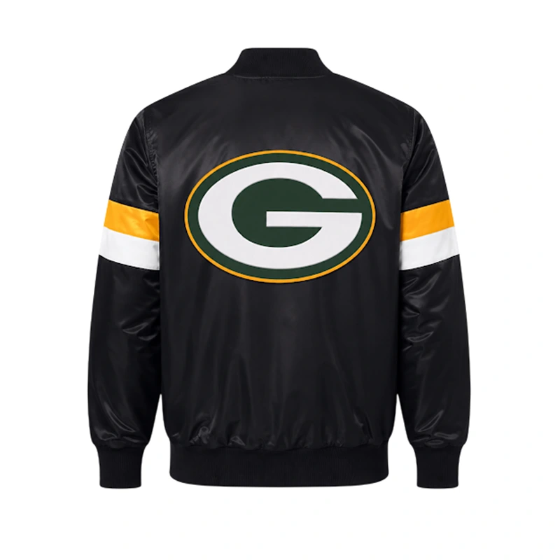 Packers Starter Black Triple Option Varsity Jacket - Image 2