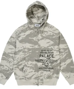 Palace Dove Stamp Waffle Snow Camo Zip Hoodie