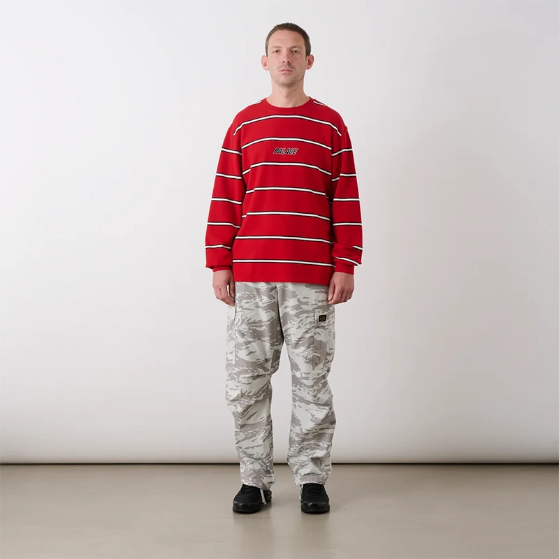 Palace Duo Stripe Red Longsleeve Sweater - Image 4