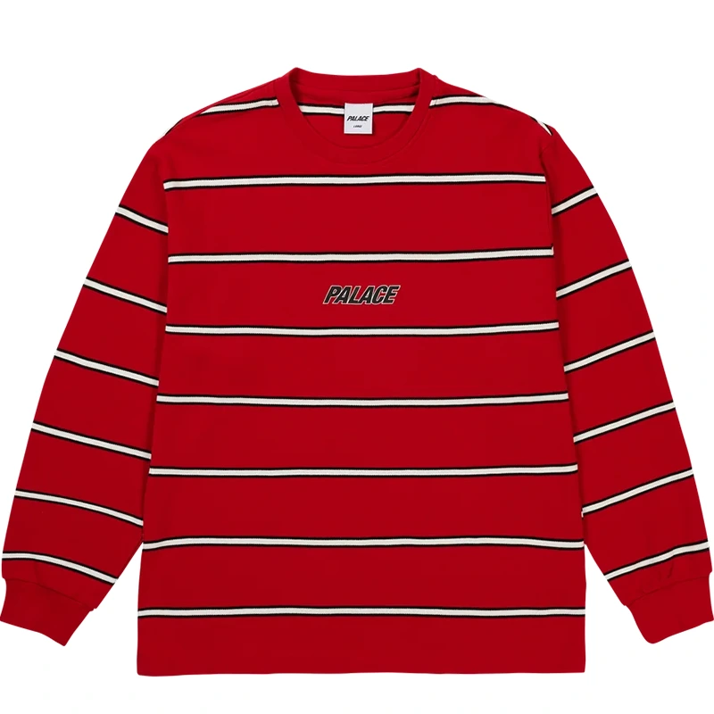 Palace Duo Stripe Red Longsleeve Sweater