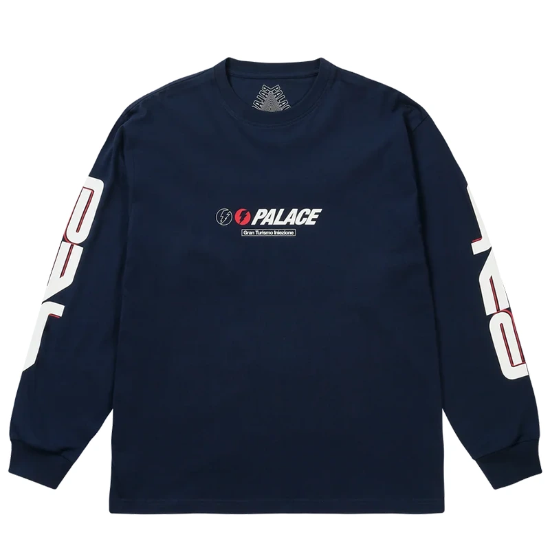 Palace Palinari Longsleeve Navy Sweatshirt - Image 2