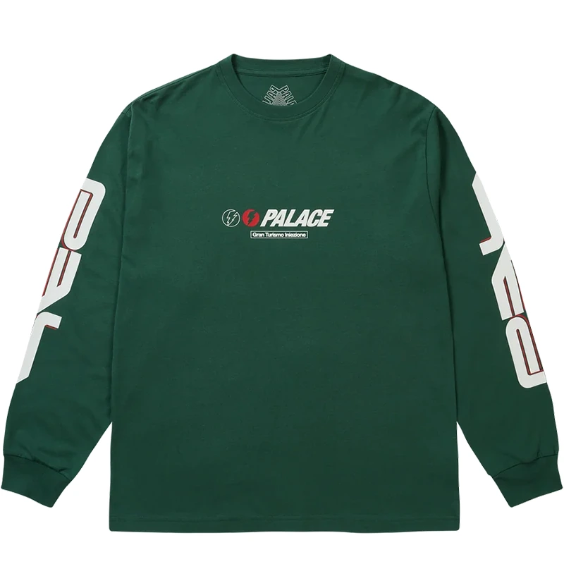 Palace Palinari Longsleeve Racey Green Sweatshirt - Image 2