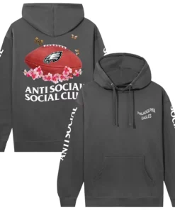 Philadelphia Eagles AntiSocialSocialClub x NFL Charcoal Impact Blossom Hoodie