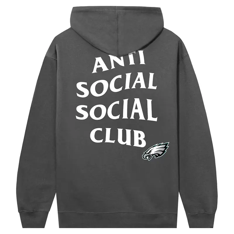 Philadelphia Eagles AntiSocialSocialClub x NFL Charcoal Snap Hoodie - Image 3