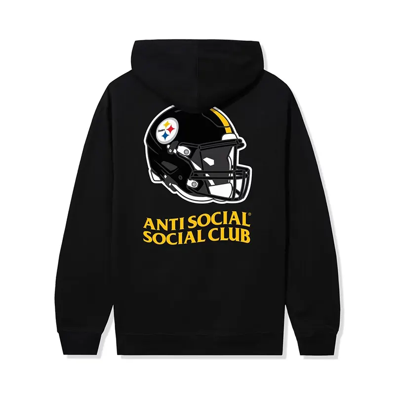 Pittsburgh Steelers AntiSocialSocialClub x NFL Black Impact Hoodie - Image 2