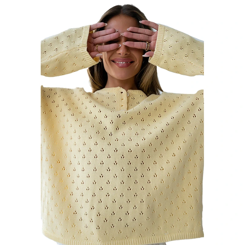 Polishpainting Margot Pointelle Butter Yellow Sweater - Image 2