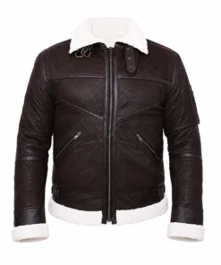 Power 50 Cent Shearling Brown Leather Jacket