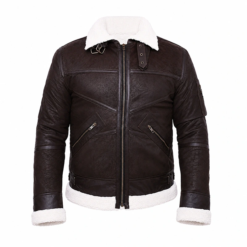 Power 50 Cent Shearling Brown Leather Jacket